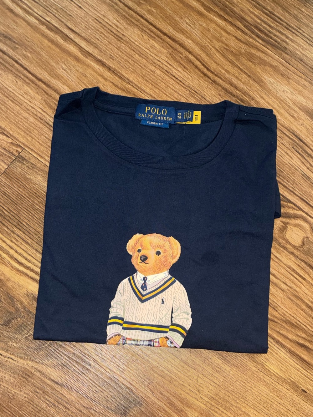Polo Ralph Lauren Cricket Sweater Bear  Navy Graphic Tee